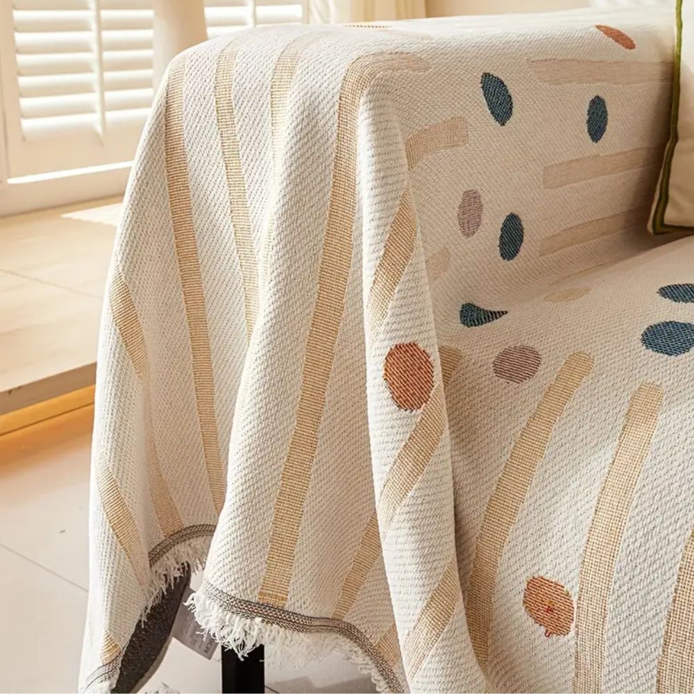 AirBlossom: Sofa Cover in Chenille Boho Design with Decorative Texture & Cozy Comfort – for Sofa & Living Room
