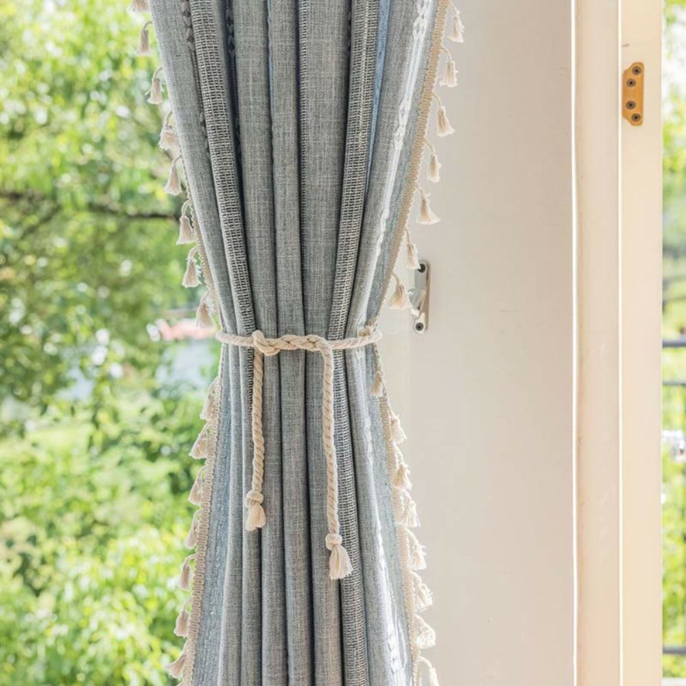 AiryCharm: Semi-Transparent Curtains in Stripe Look with Tassels – Decorative & Easy to Care for Living Areas