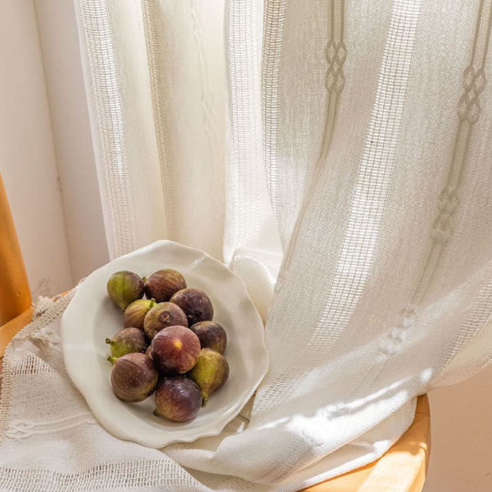 AiryCharm: Semi-Transparent Curtains in Stripe Look with Tassels – Decorative & Easy to Care for Living Areas