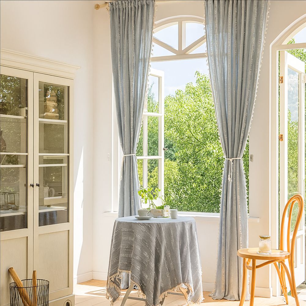 AiryCharm: Semi-Transparent Curtains in Stripe Look with Tassels – Decorative & Easy to Care for Living Areas