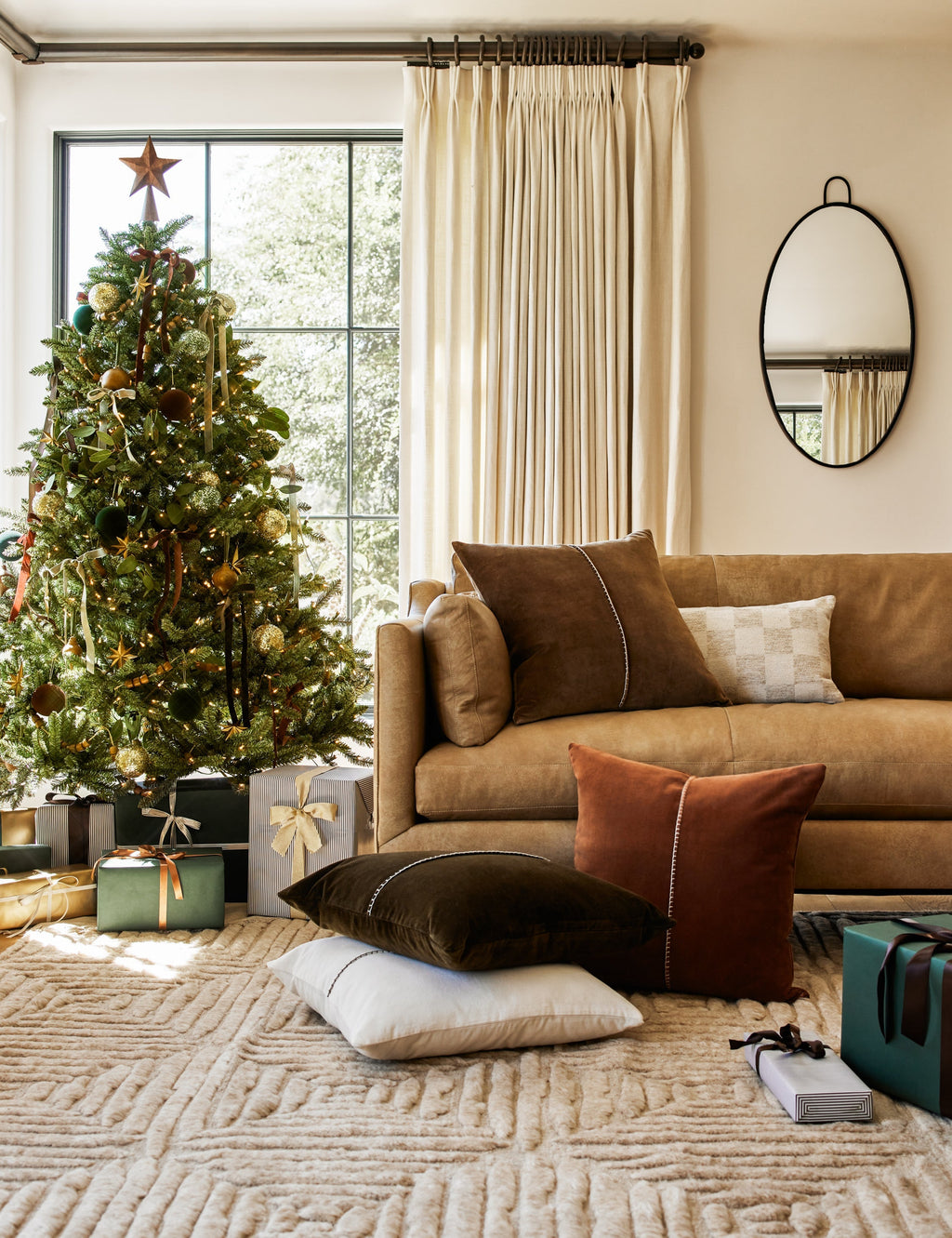 Caden Velvet Pillow | Luxe Texture, Whip Stitching Detail