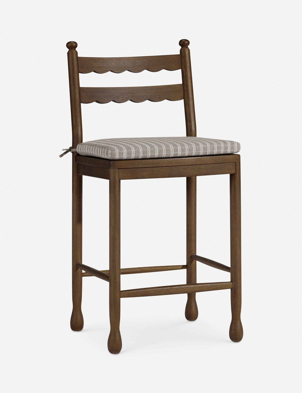 Dorian Counter Stool | Vintage-Inspired Scalloped Back