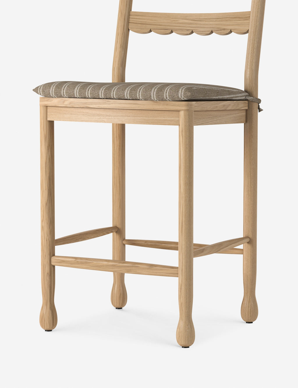 Dorian Counter Stool | Vintage-Inspired Scalloped Back