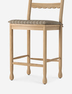 Dorian Counter Stool | Vintage-Inspired Scalloped Back
