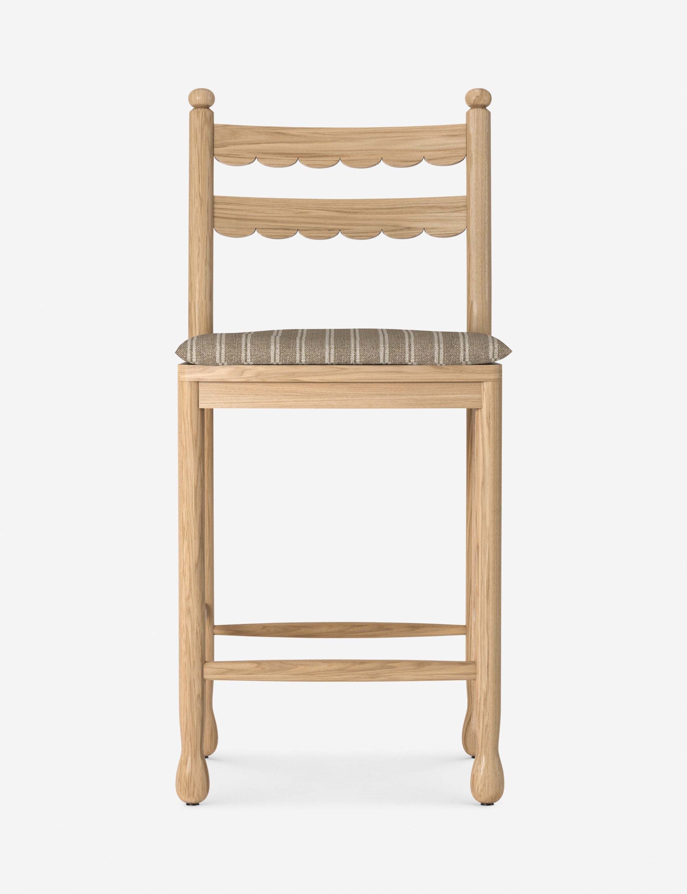 Dorian Counter Stool | Vintage-Inspired Scalloped Back