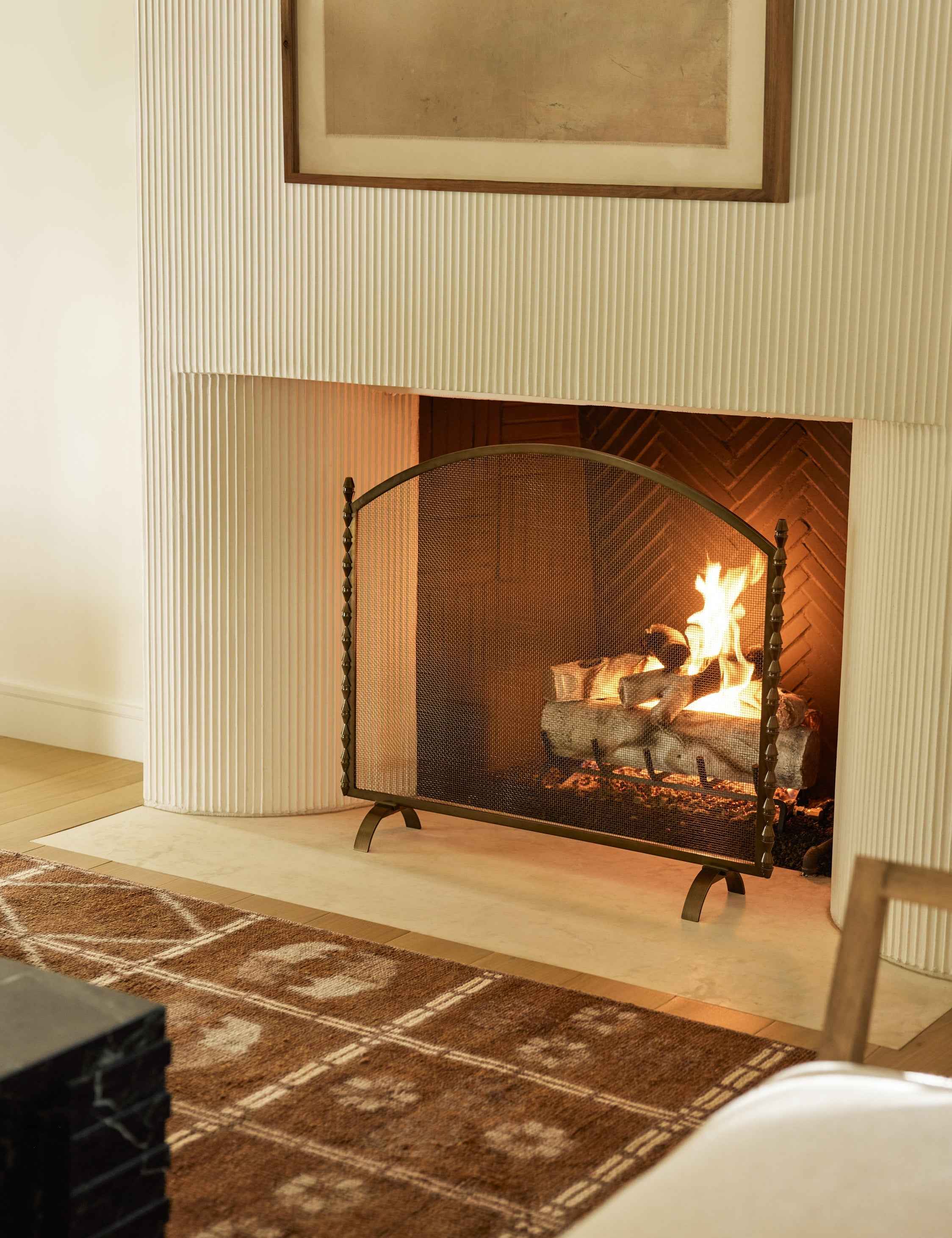 Topia Brass Fireplace Screen | Whimsical Design, Handcrafted Details