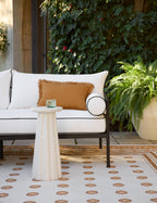 Luna Round Side Table | Durable Concrete, Fluted Base