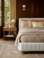 Amara Ruffle Pillow | Linen, Striped Design