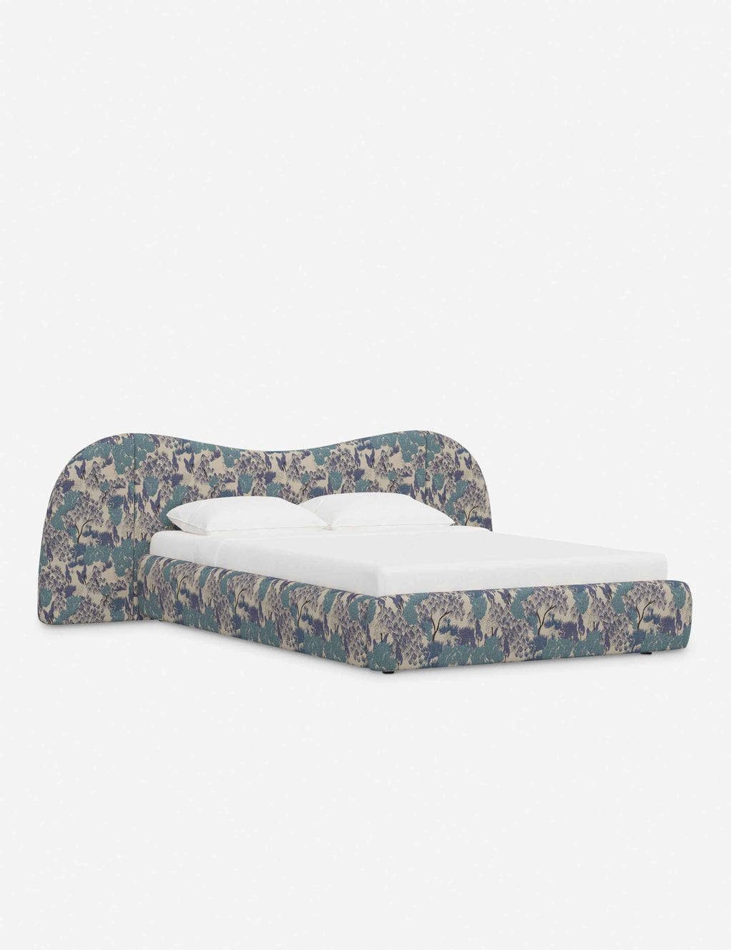 Clara Platform Bed | Extended Headboard, Bespoke Upholstery
