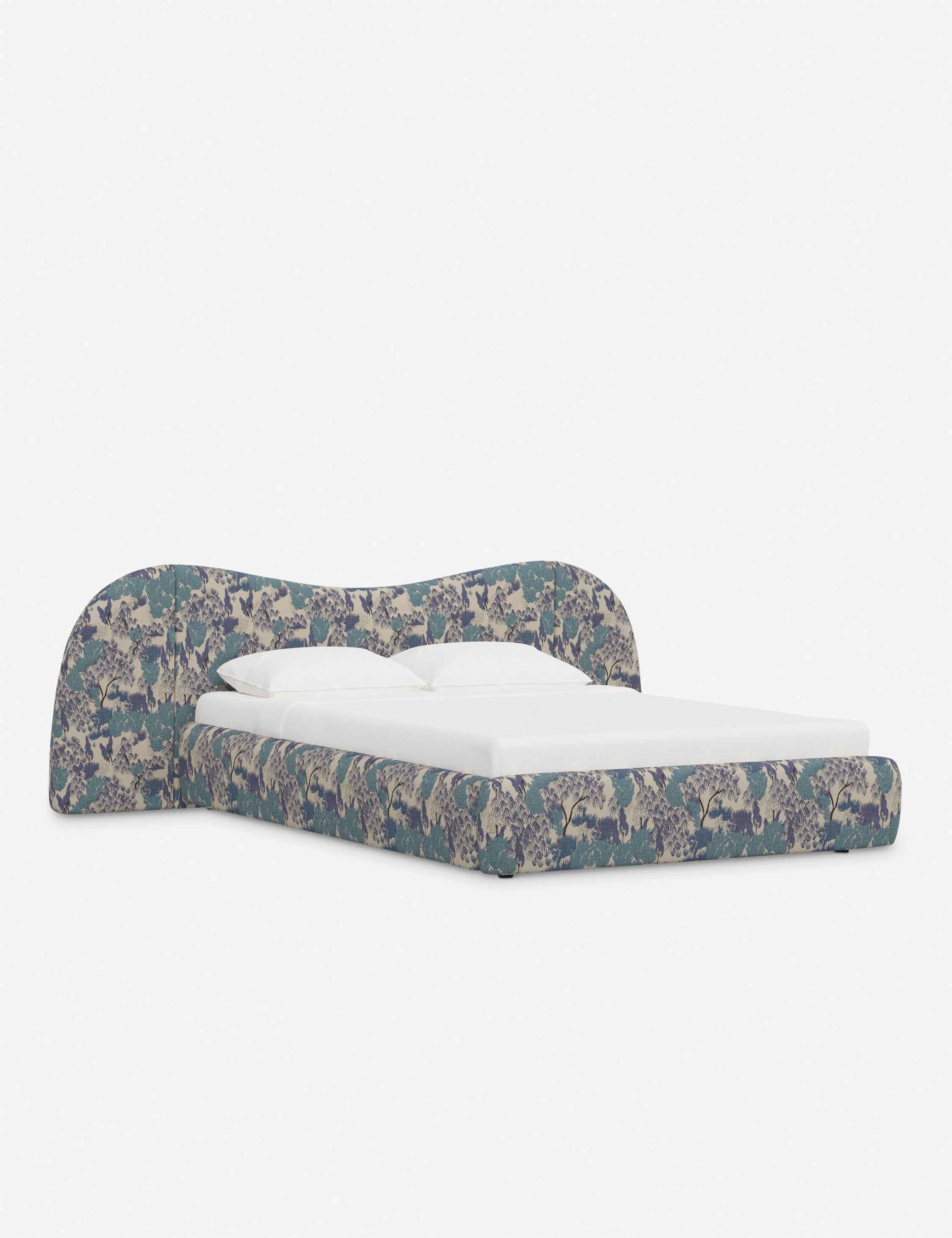 Clara Platform Bed | Extended Headboard, Bespoke Upholstery