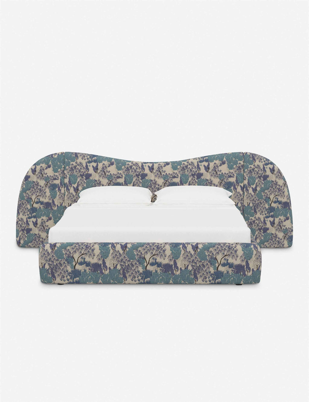 Clara Platform Bed | Extended Headboard, Bespoke Upholstery