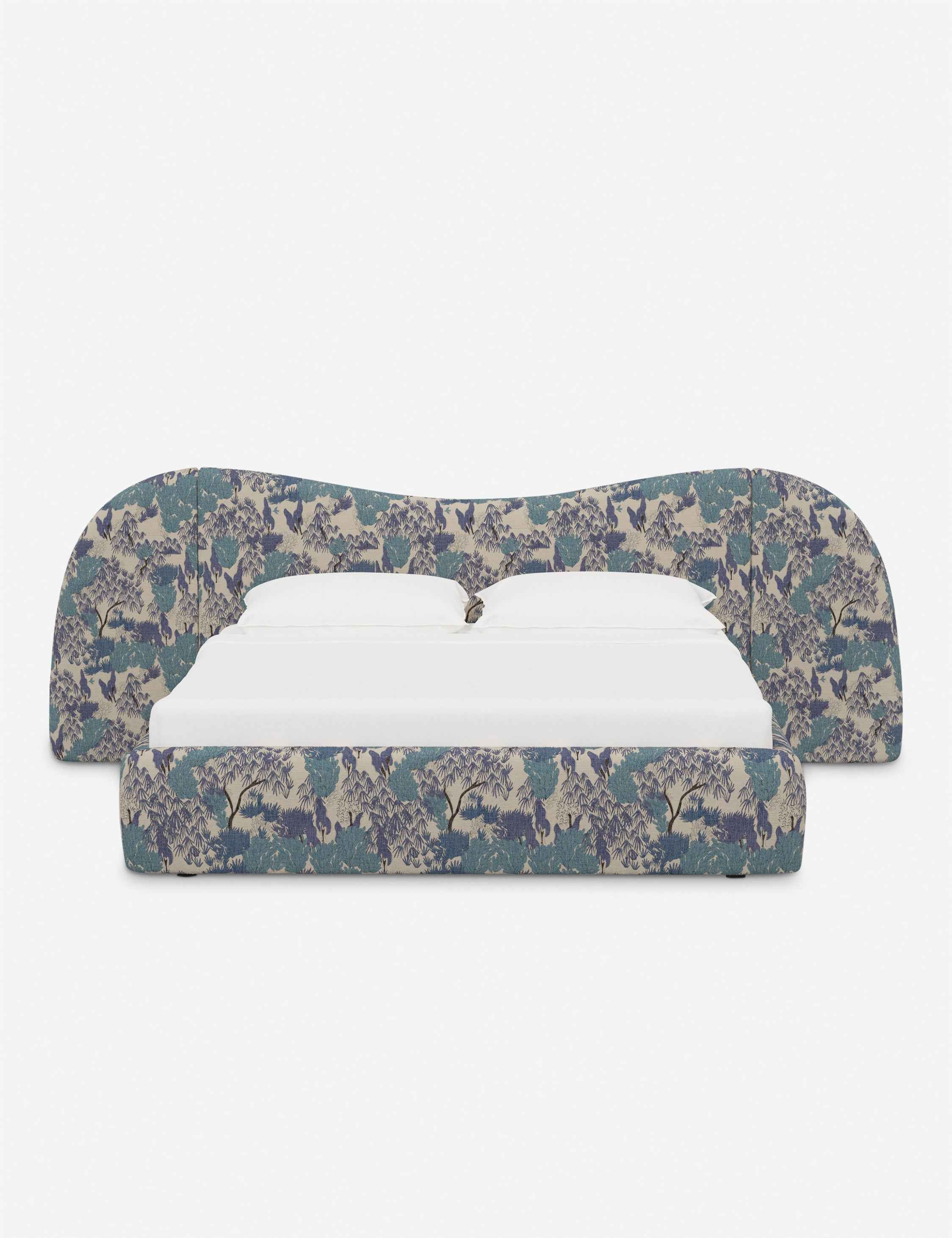 Clara Platform Bed | Extended Headboard, Bespoke Upholstery