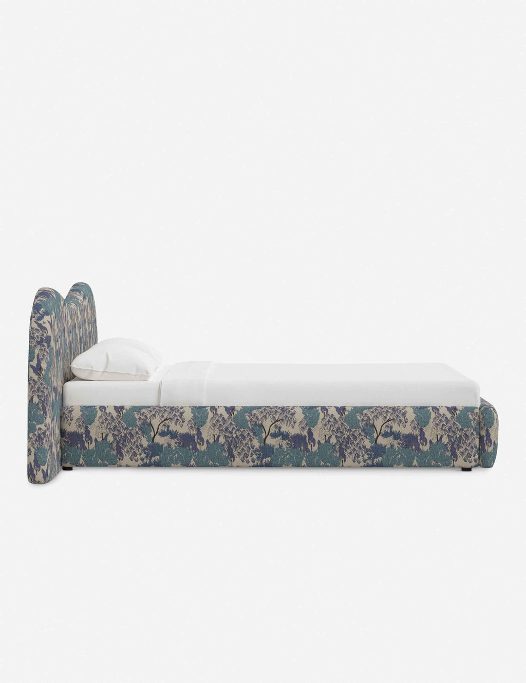 Clara Platform Bed | Extended Headboard, Bespoke Upholstery