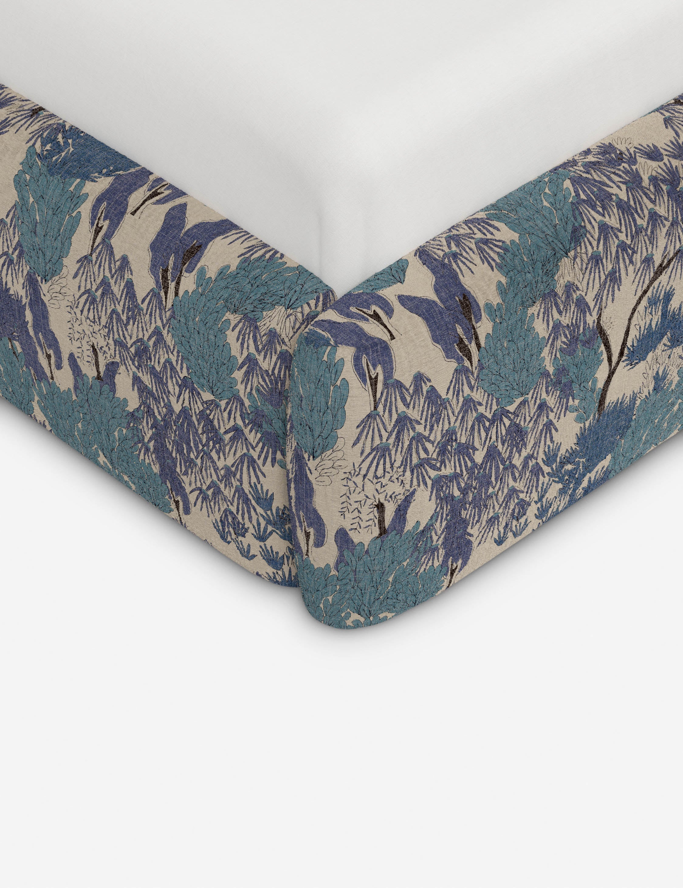 Clara Platform Bed | Extended Headboard, Bespoke Upholstery