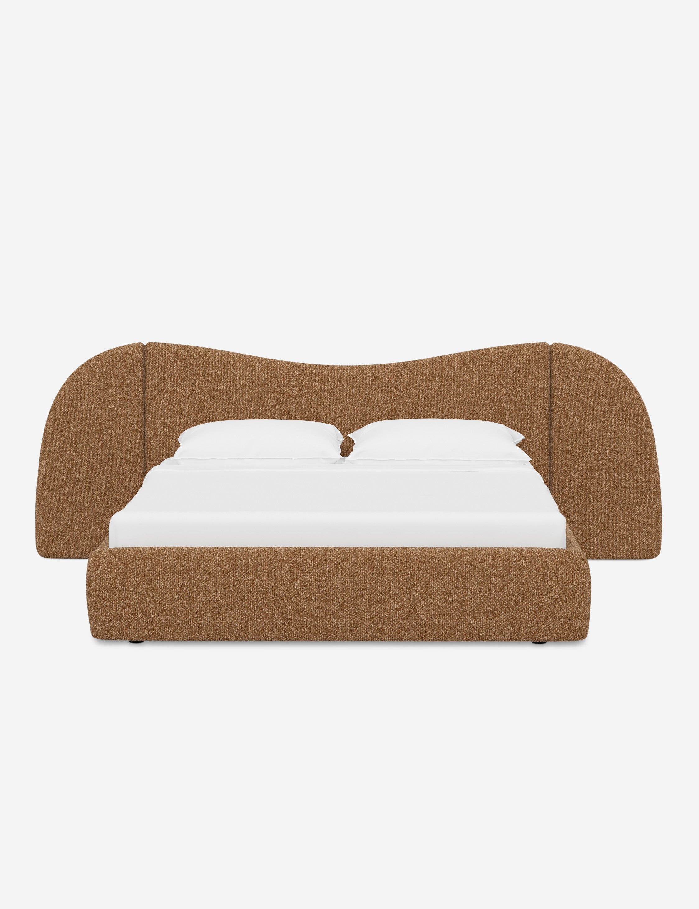 Clara Platform Bed | Extended Headboard, Bespoke Upholstery