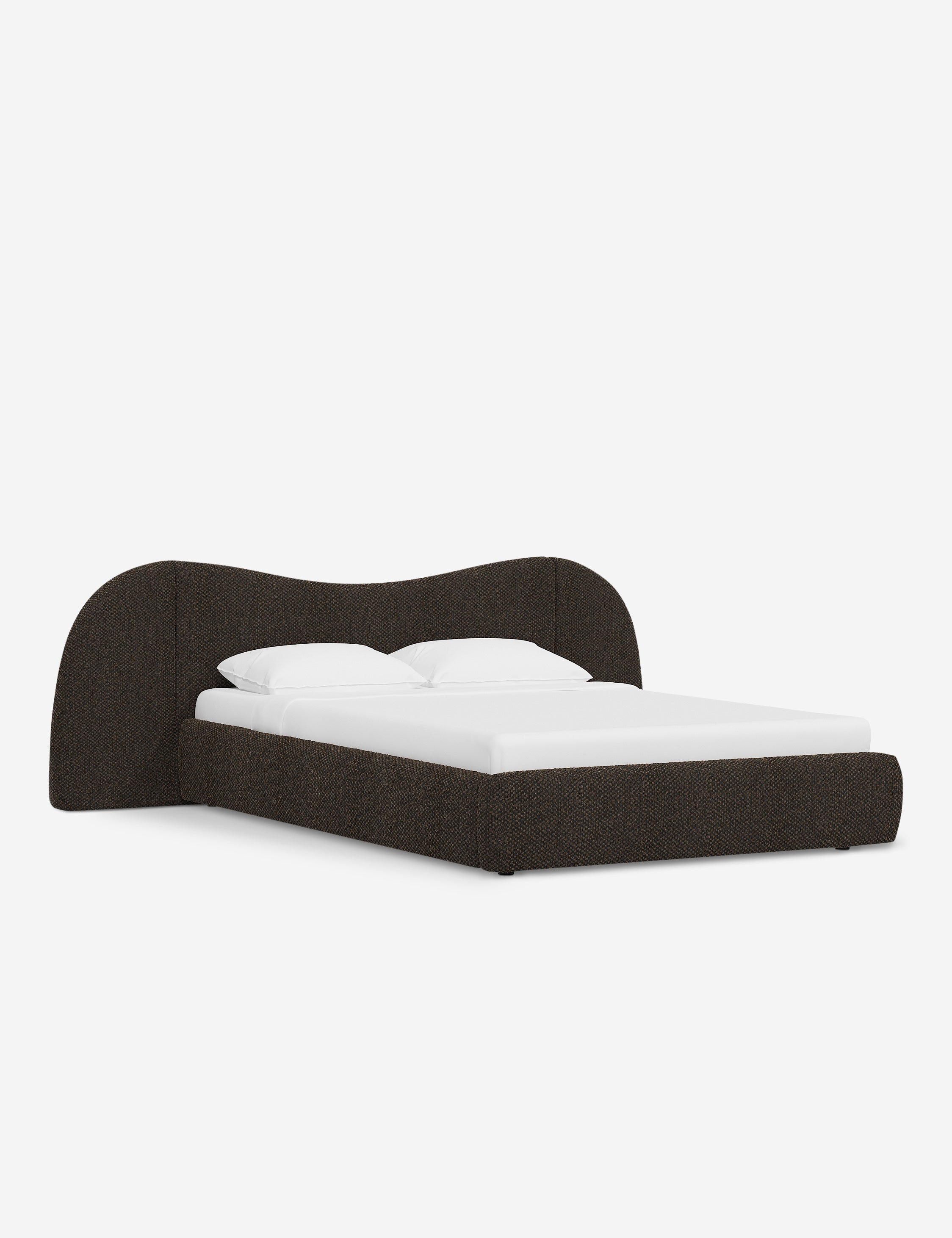 Clara Platform Bed | Extended Headboard, Bespoke Upholstery
