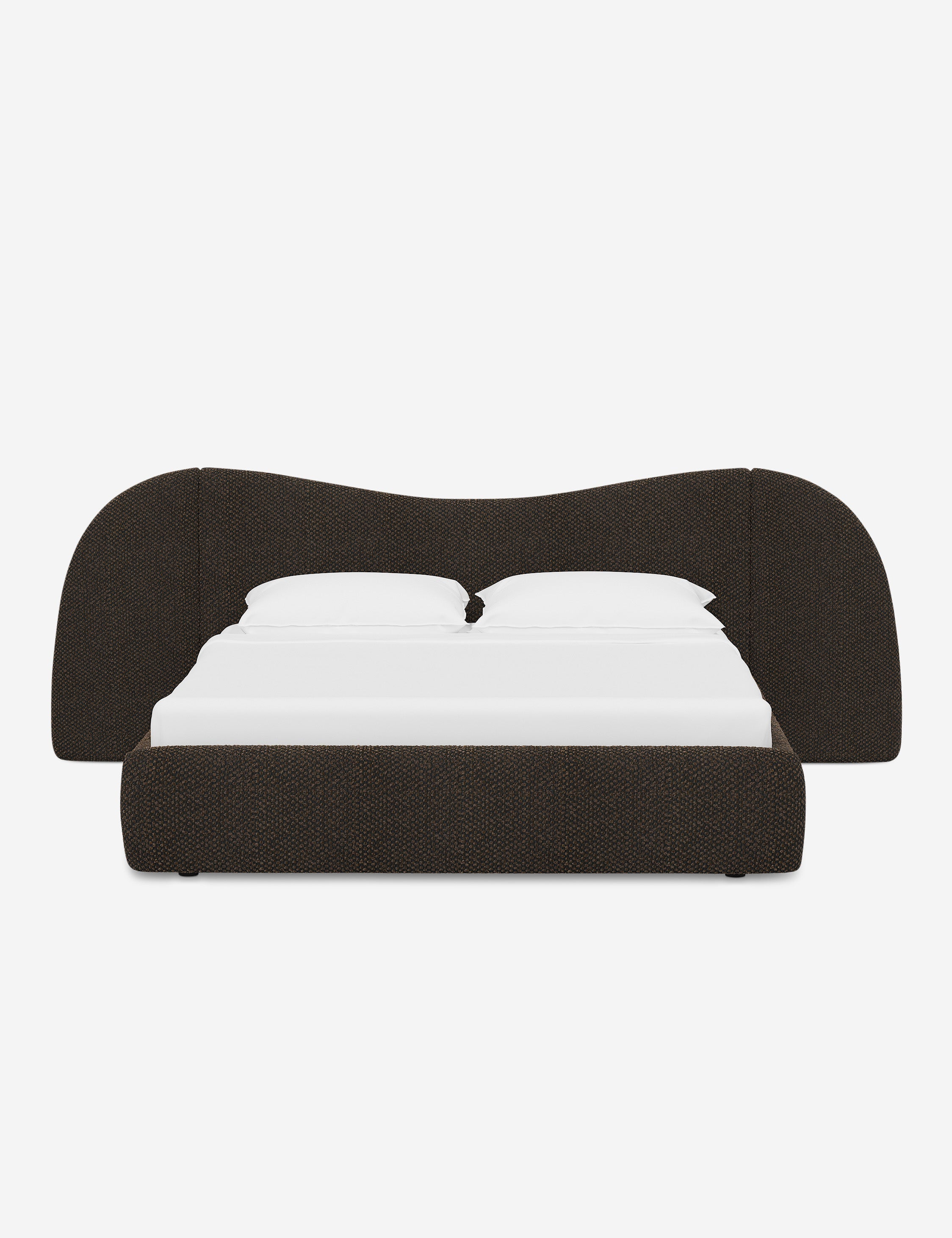 Clara Platform Bed | Extended Headboard, Bespoke Upholstery