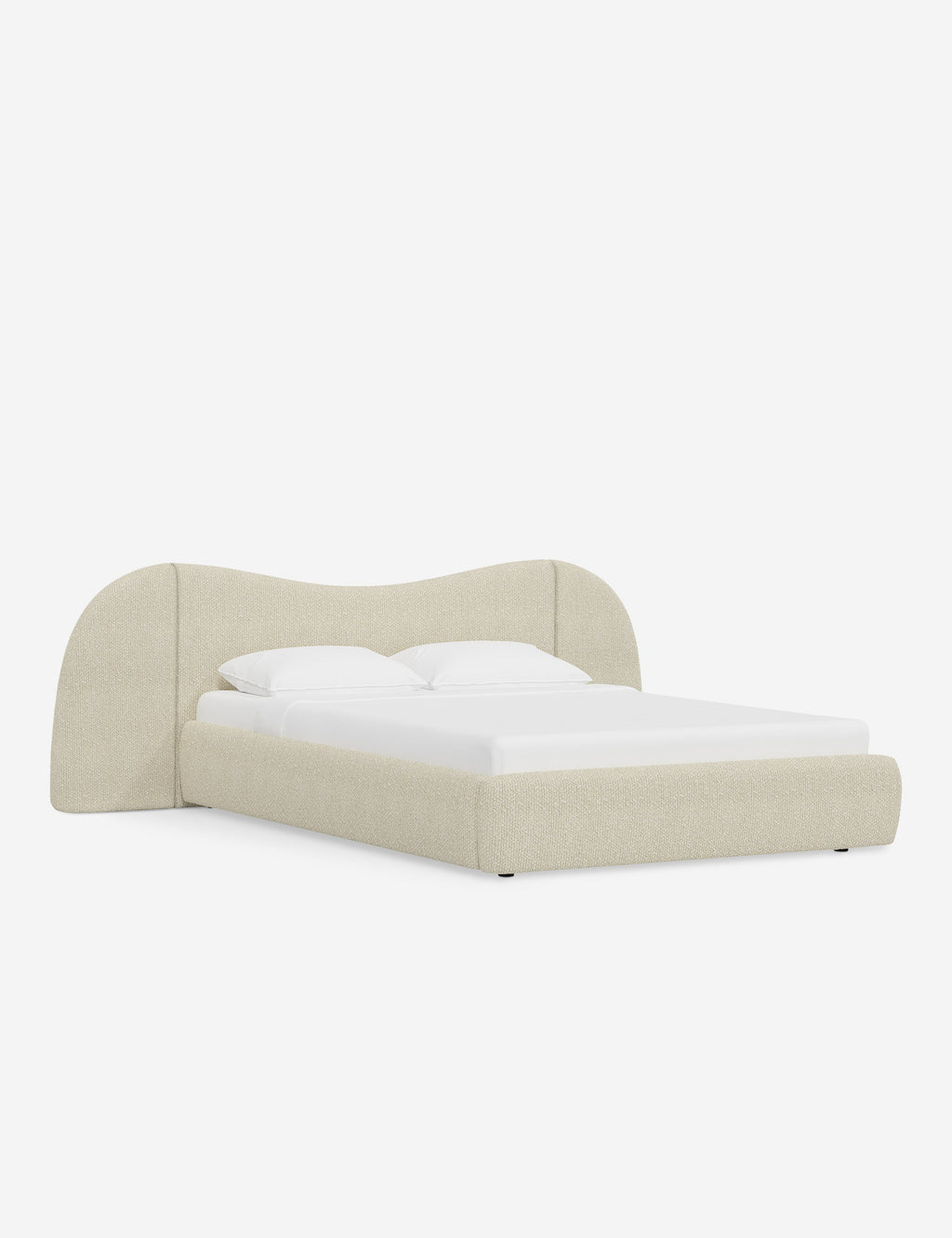 Clara Platform Bed | Extended Headboard, Bespoke Upholstery