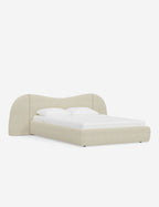 Clara Platform Bed | Extended Headboard, Bespoke Upholstery