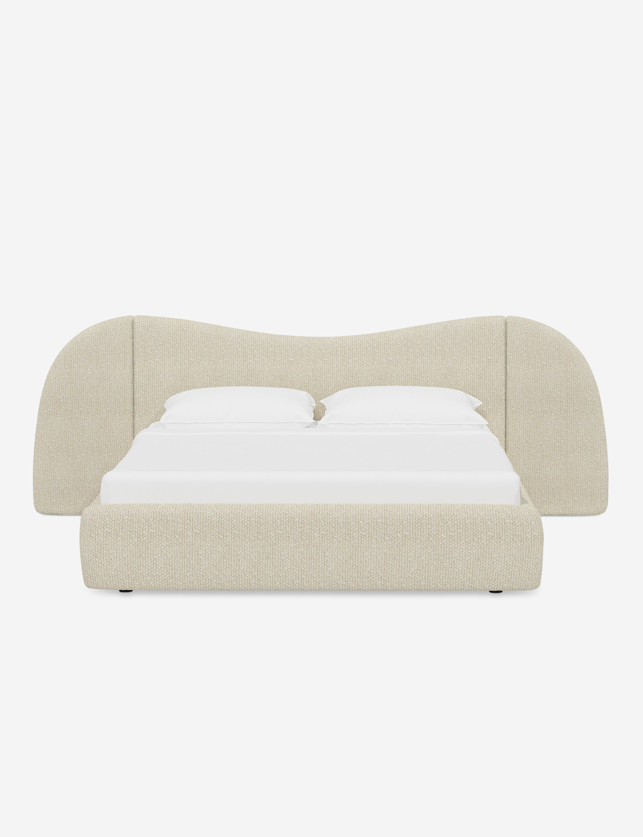 Clara Platform Bed | Extended Headboard, Bespoke Upholstery