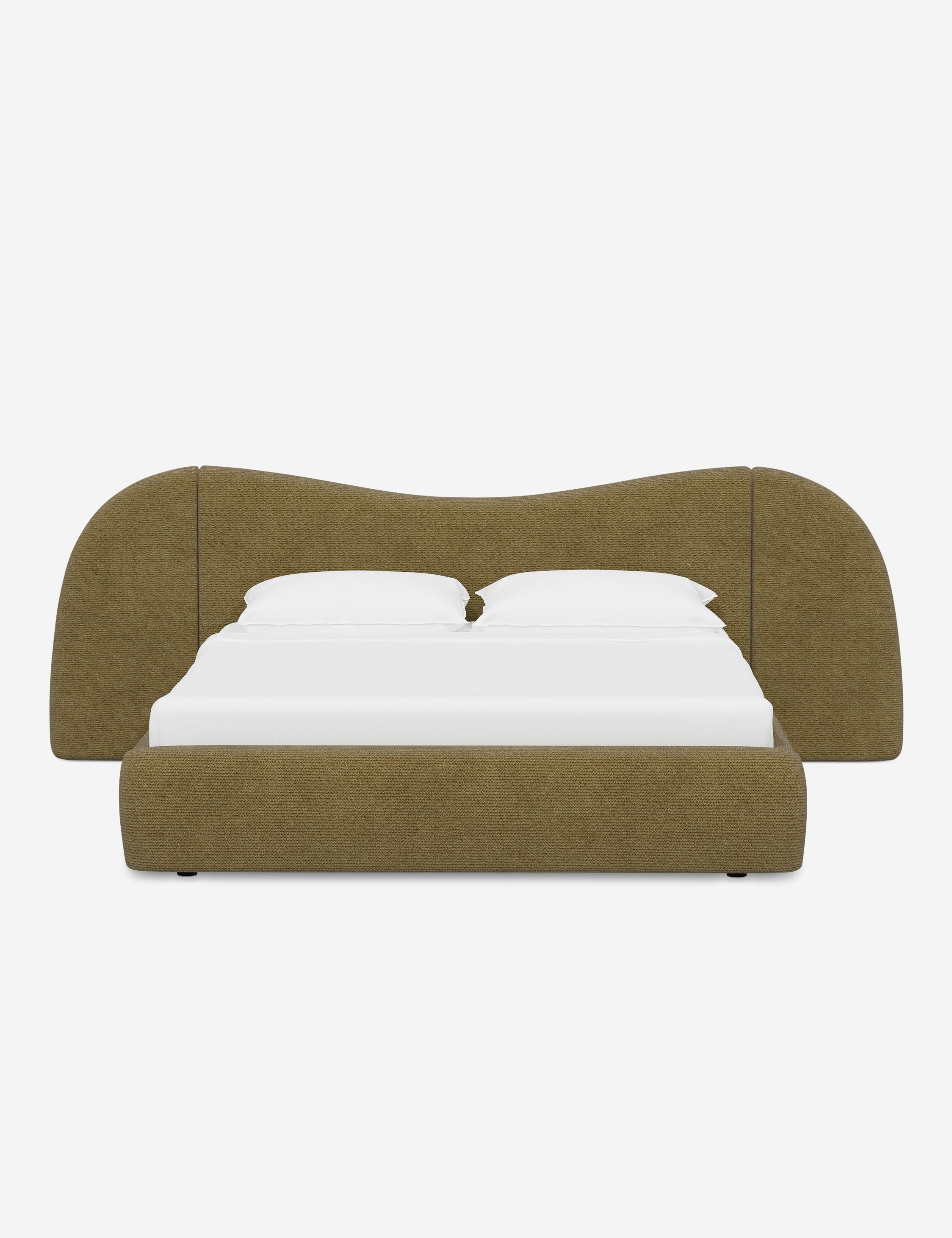 Clara Platform Bed | Extended Headboard, Bespoke Upholstery