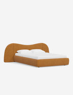 Clara Platform Bed | Extended Headboard, Bespoke Upholstery