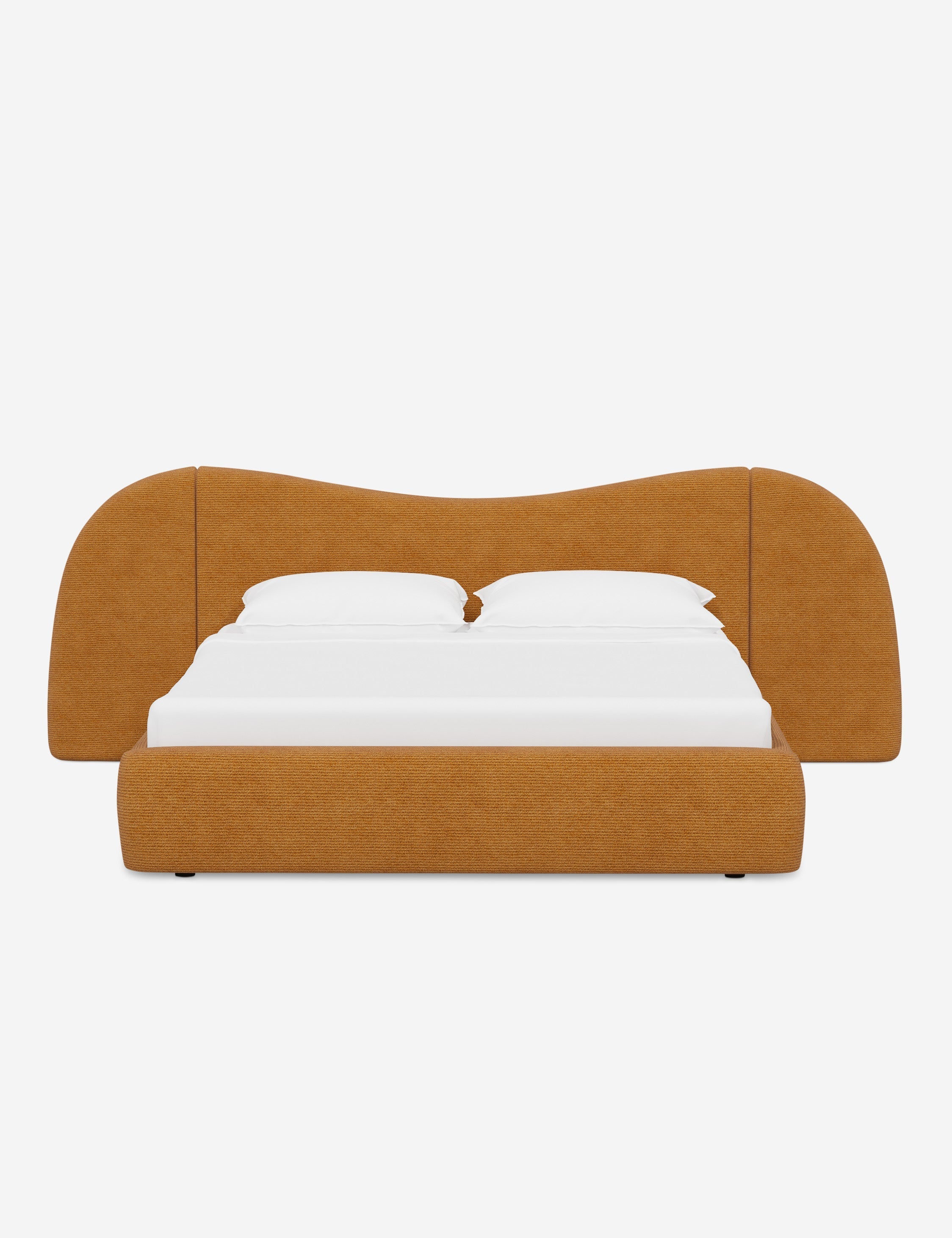Clara Platform Bed | Extended Headboard, Bespoke Upholstery