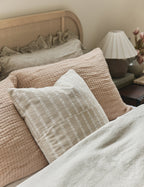 Tessera Throw Pillow | Offset Stripe Motif, Modern Design