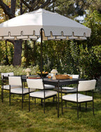 Salento Patio Umbrella | Layered Canvas, Geometric Trim