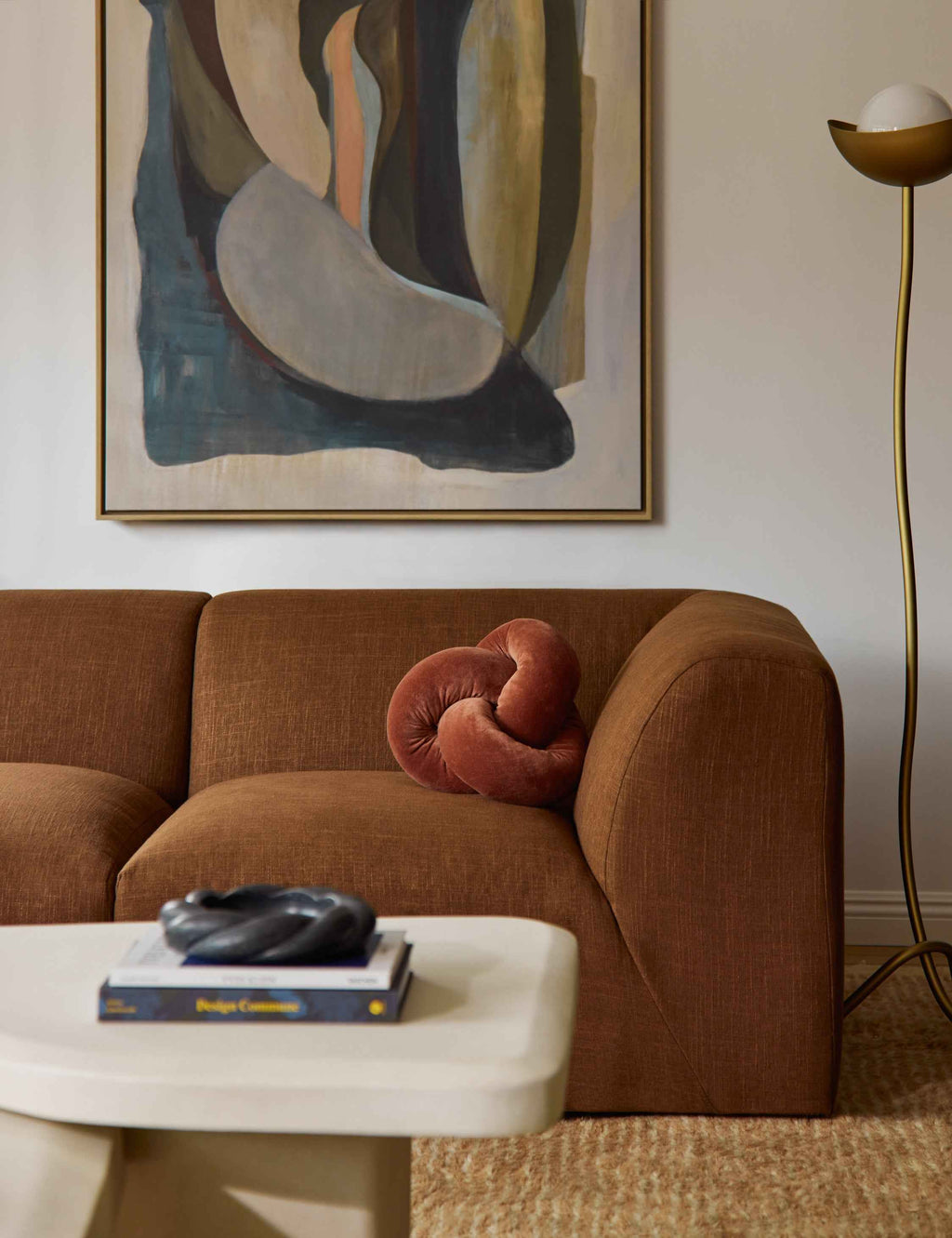 Dewey Velvet Pillow | Knotted Design, Chic Accent for Modern Decor