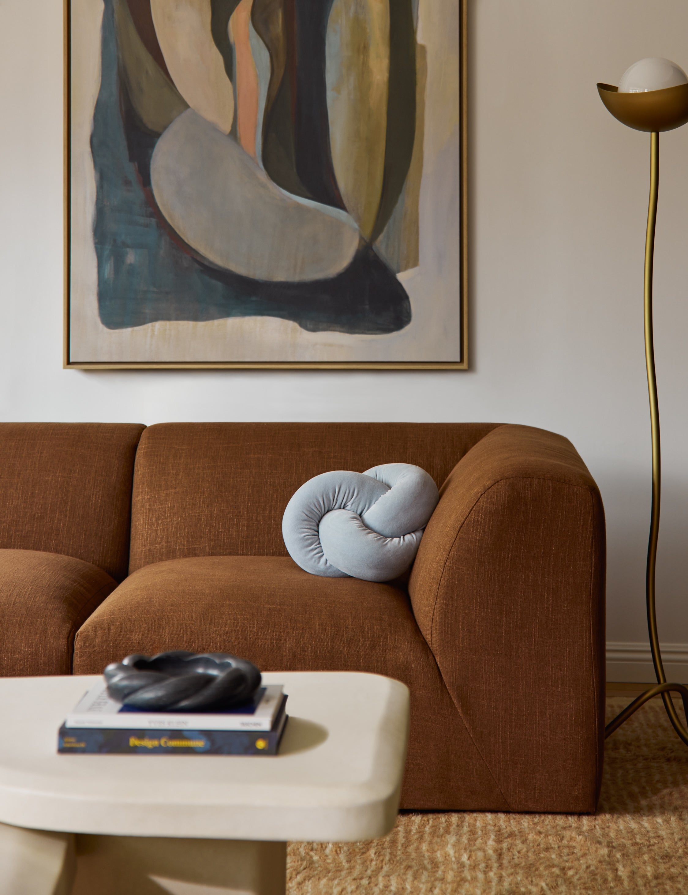 Dewey Velvet Pillow | Knotted Design, Chic Accent for Modern Decor