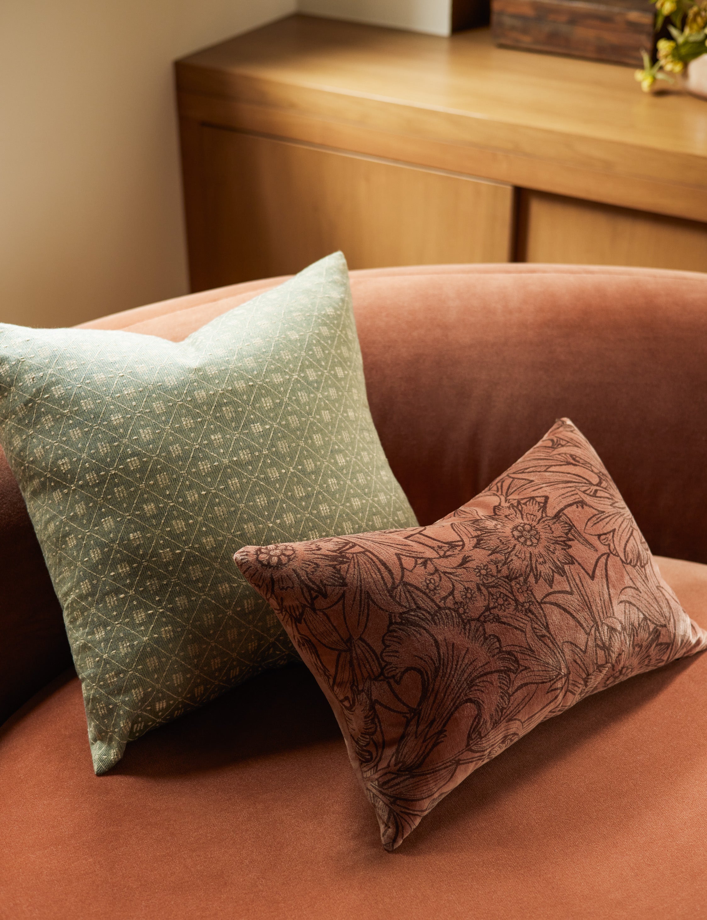 Mira Jacquard Pillow Cover | Subtle Lattice Pattern, Tailored Texture