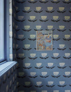 Juno Grasscloth Wallpaper | Hand-Sketched Floral Design