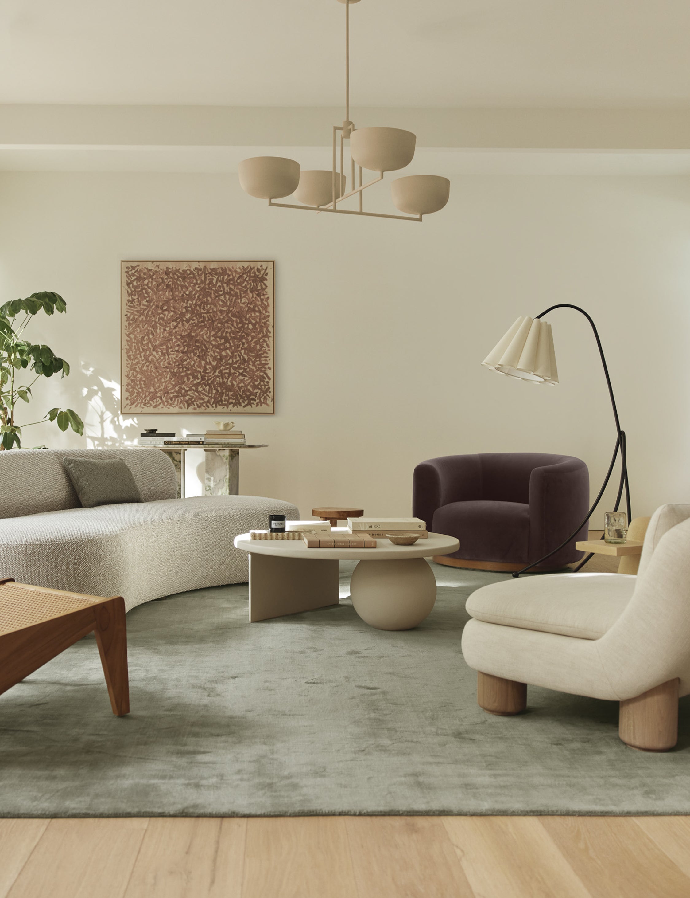 Talon Chandelier | Dome Shades, Angular Frame