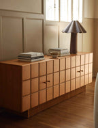 Brix Sideboard | Fluted Plinth Base, Natural Grain Warmth
