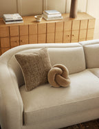 Enzi Throw Pillow | Tweed Fabric, Contrast Piping