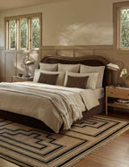 Gavril Platform Bed | Solid Ash Border, Upholstered Headboard