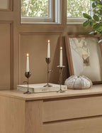 Olivia Candlestick Set | Handcrafted Bronze Floral Design