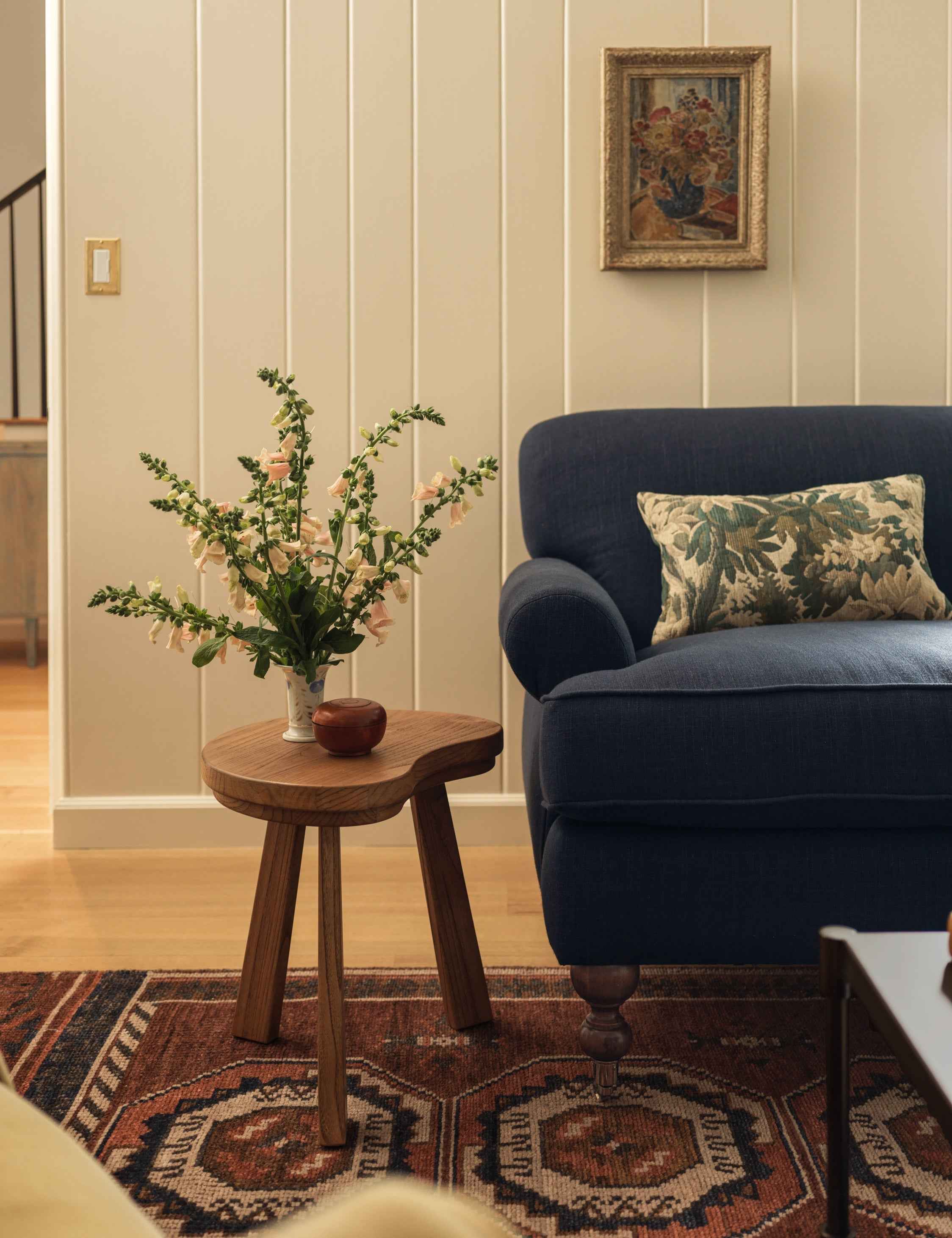 Luna Side Table | Sculpted Top, Angled Legs