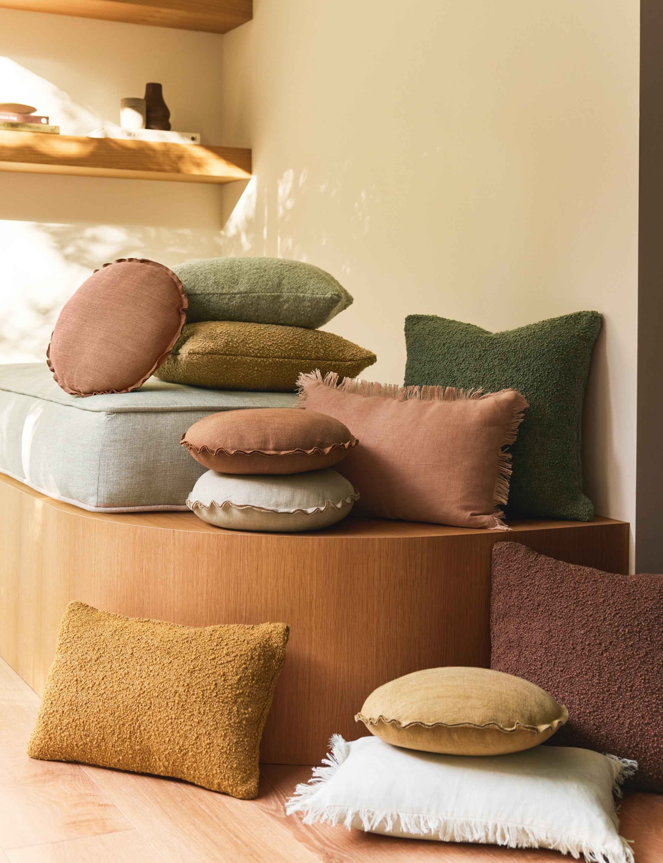 Kira Linen Pillow | Natural Fiber, Fringe Detail