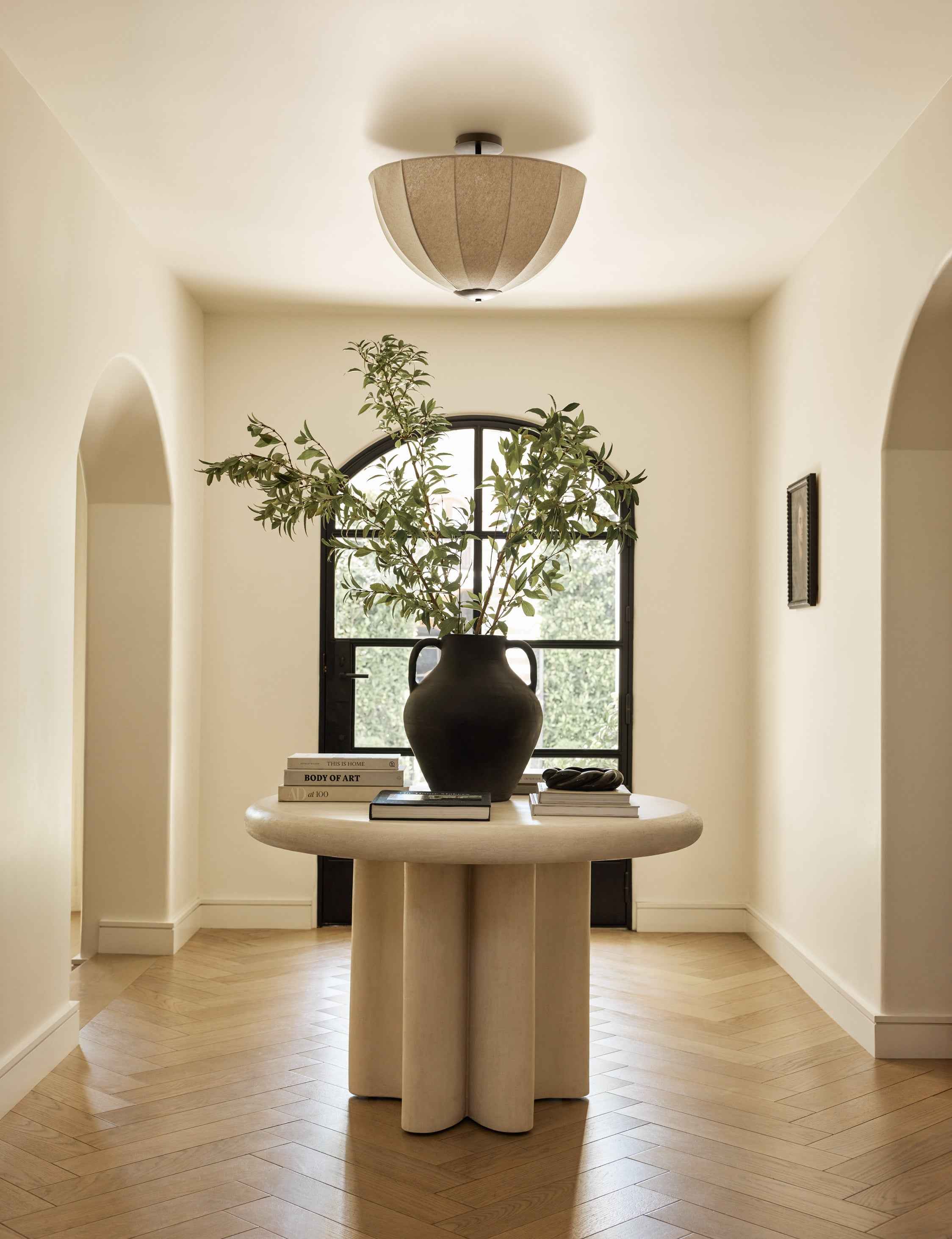 Sello Flush Mount Light | Linen-Wrapped Shade, Organic Elegance
