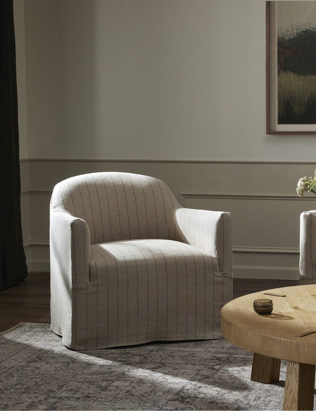 Luxe Swivel Chair | Slipcovered, Modern Accent Design