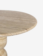 Fino Round Dining Table | Sculpted Pedestal, Elegant Curves