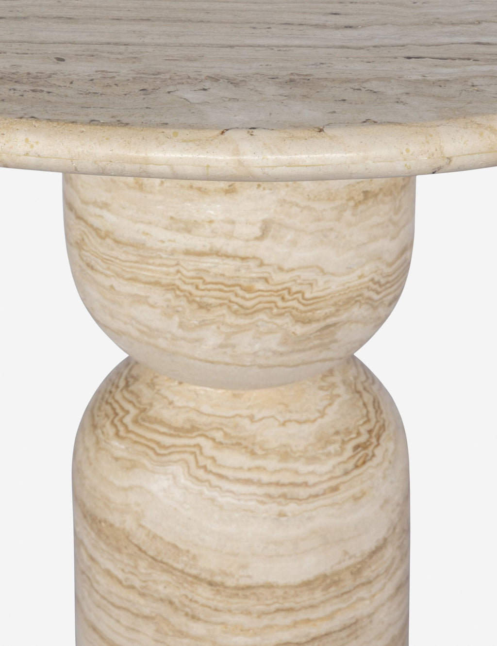 Fino Round Dining Table | Sculpted Pedestal, Elegant Curves