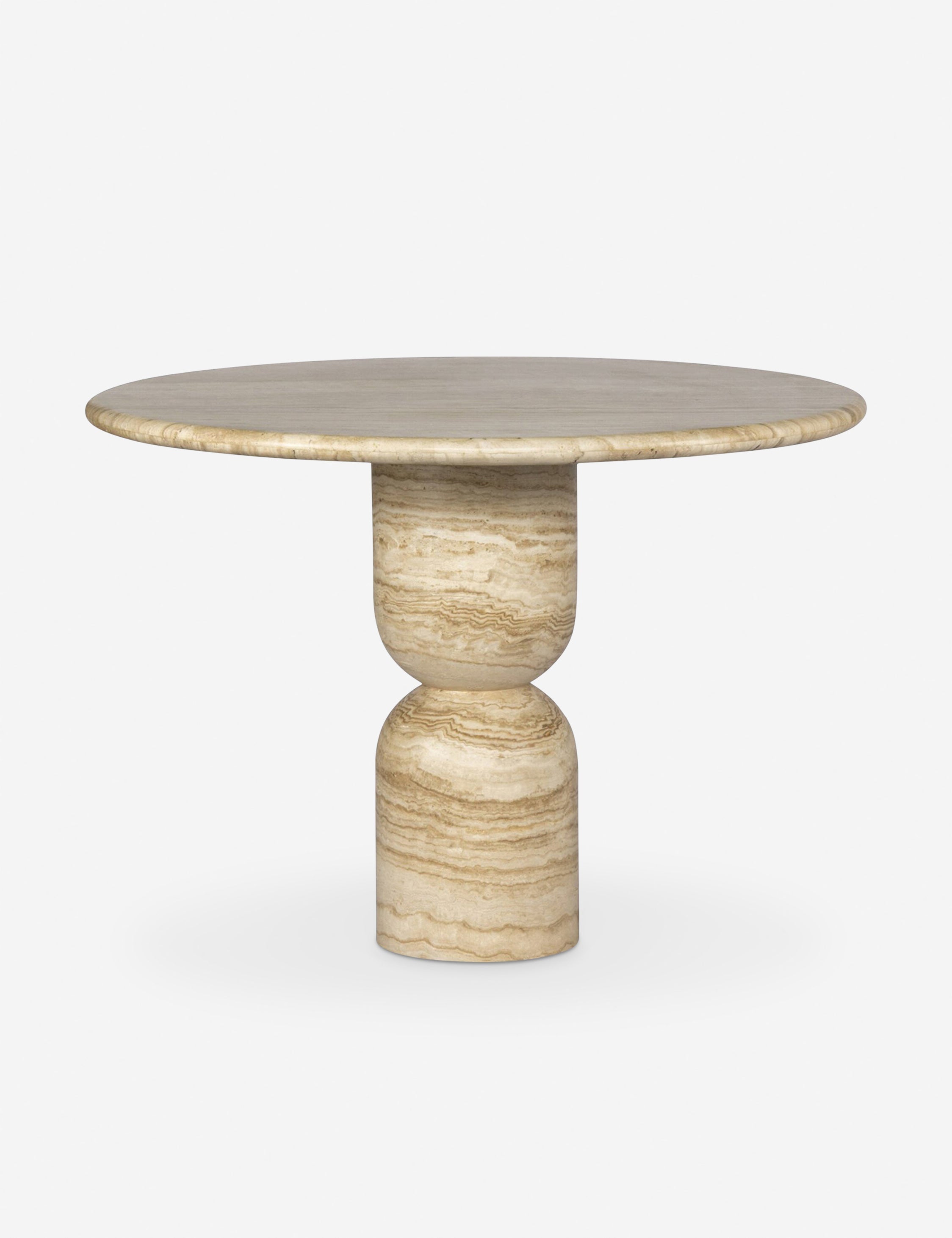 Fino Round Dining Table | Sculpted Pedestal, Elegant Curves