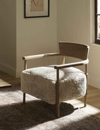 Bela Accent Chair | Solid Oak Frame, Natural Shearling Upholstery