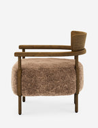Bela Accent Chair | Solid Oak Frame, Natural Shearling Upholstery