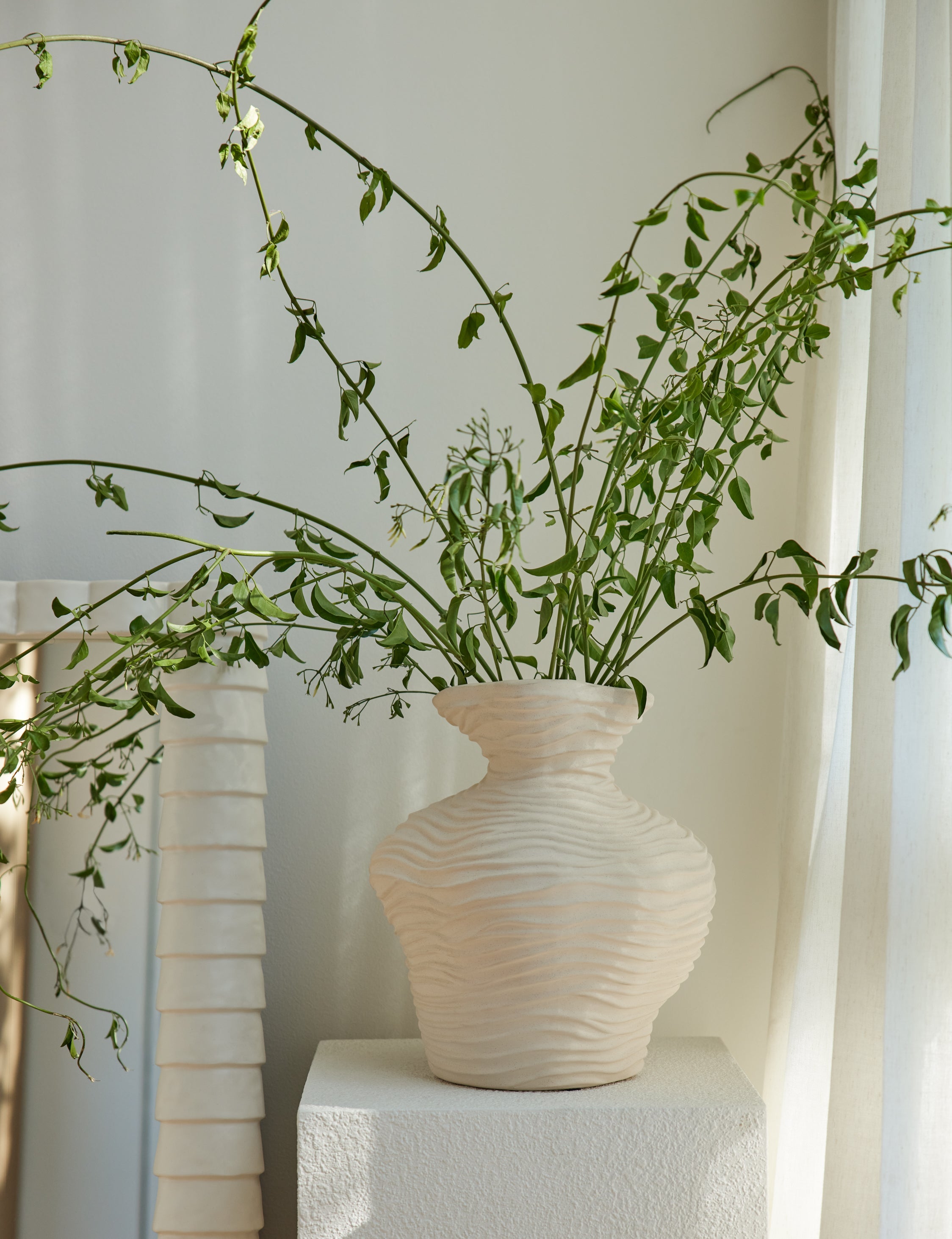 Wren Wrinkle Vase | Organic Earthen Form, Unique Glaze Finish