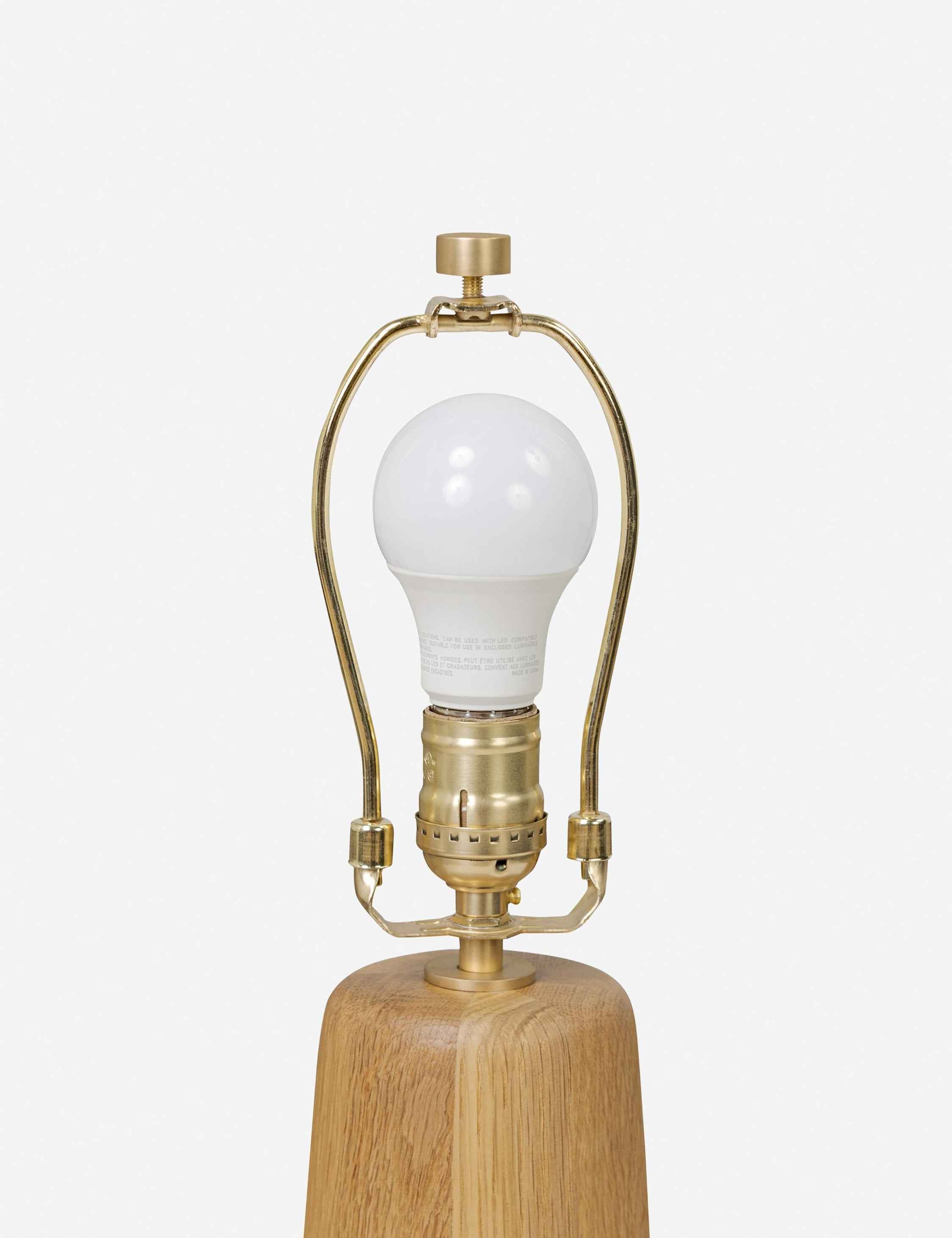 Sable Table Lamp | Conical Wood Base, Boucle Linen Shade
