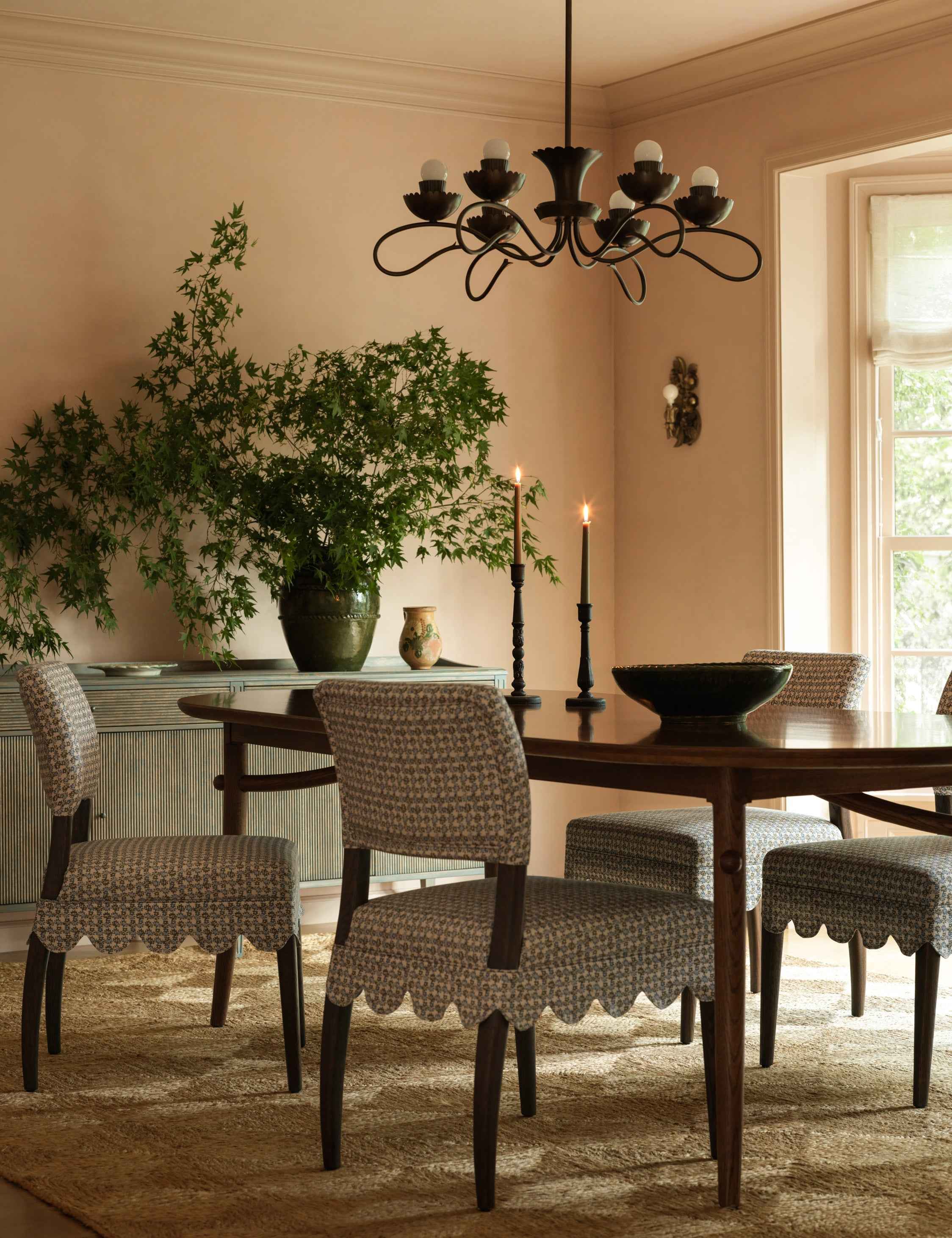 Aster Dining Chair | Armless, Haris Pattern Upholstery